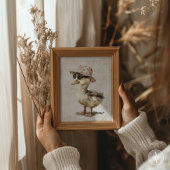 フローラ帽子とサングラス絵を描のアヒル ポスター