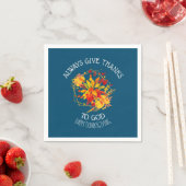 フローラ幸せな感謝祭クリスチャンパーティー スタンダードカクテルナプキン (インサイチュ)