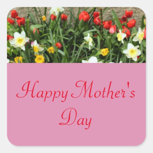 フローラ幸せな母の日 スクエアシール (正面)
