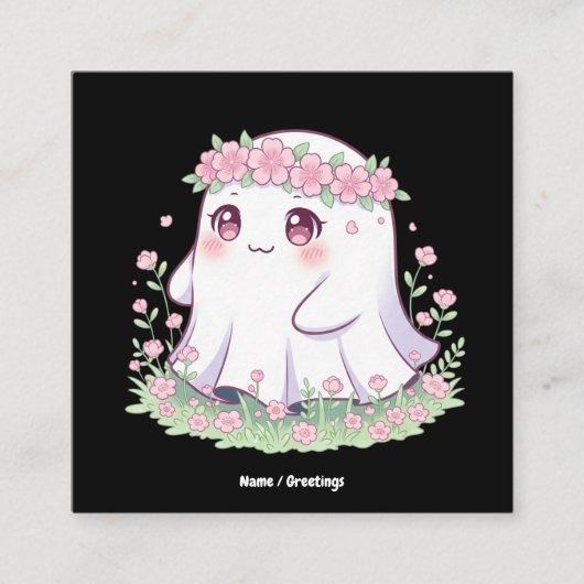 フローラ幽霊のハロウィーンの女性用衣装 スクエア名刺 (正面)