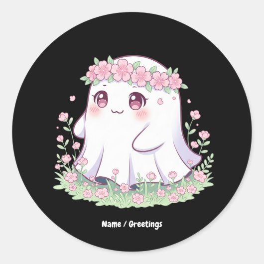 フローラ幽霊のハロウィーンの女性用衣装 ラウンドシール (正面)