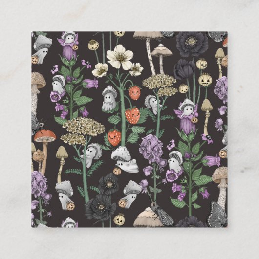 フローラ幽霊ハロウィンベビーシャワーオムツラッフル エンクロージャーカード (裏面)