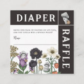 フローラ幽霊ハロウィンベビーシャワーオムツラッフル エンクロージャーカード (正面)