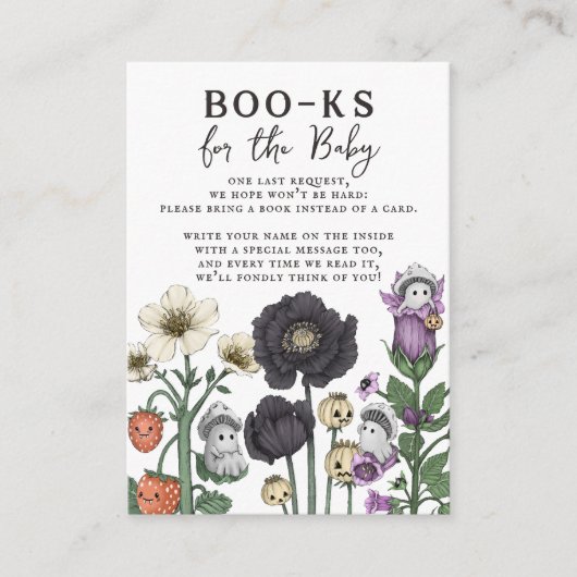 フローラ幽霊ハロウィーン赤ちゃんシャワー予約リクエスト エンクロージャーカード (正面)