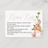 フローラ幽霊パンプキンベビーシャワー用の本 エンクロージャーカード (正面)