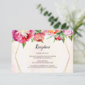 フローラ幾何サンゴ牡丹ウェディングレセプション エンクロージャーカード (スタンド正面)