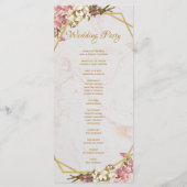 フローラ幾何大理石金ゴールドとラン結婚ス プログラム (裏面)