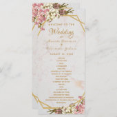 フローラ幾何大理石金ゴールドとラン結婚ス プログラム (正面/裏面)