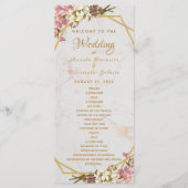 フローラ幾何大理石金ゴールドとラン結婚ス プログラム (正面)