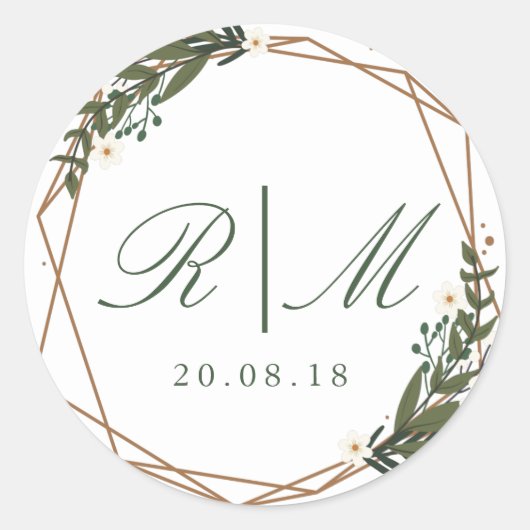 フローラ幾何学シール ラウンドシール (正面)