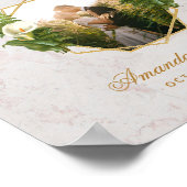 フローラ幾何学的フォトカラリ結婚ーのサイン ポスター (角)