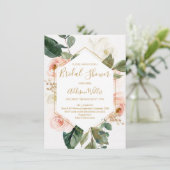 フローラ幾何学的ブライダルシャワー招待 招待状 (スタンド正面)