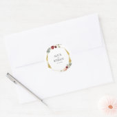 フローラ幾何学的ブルゴーニュ結婚ー ラウンドシール (封筒)