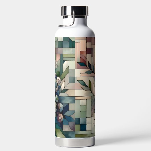 フローラ幾何学的モザイクサーマル ウォーターボトル (右面)
