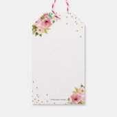 フローラ幾何学金ゴールドグリッターの卒業の好意 ギフトタグ (裏面)