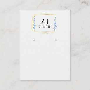 フローラ幾何金ゴールドイヤリング表示カード 名刺