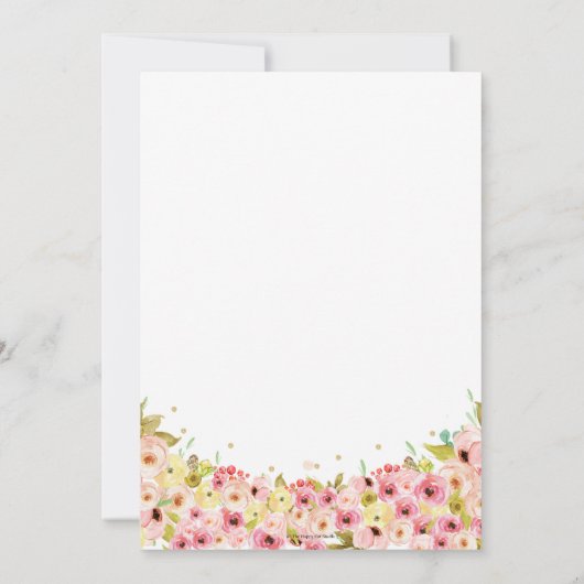 フローラ幾何金ゴールドグリッター卒業会 招待状 (裏面)