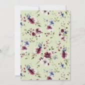 フローラ庭園の結婚式エレガントグリーン招待状 招待状 (裏面)