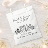 フローラ庭園の結婚式シード紙バッグ フェイバーバッグ (クリップ留めされた状態)