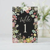 フローラ庭園の結婚式テーブル番号カード 招待状 (スタンド正面)
