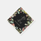 フローラ庭園の結婚式パーソナライズされたナプキン スタンダードカクテルナプキン (角)