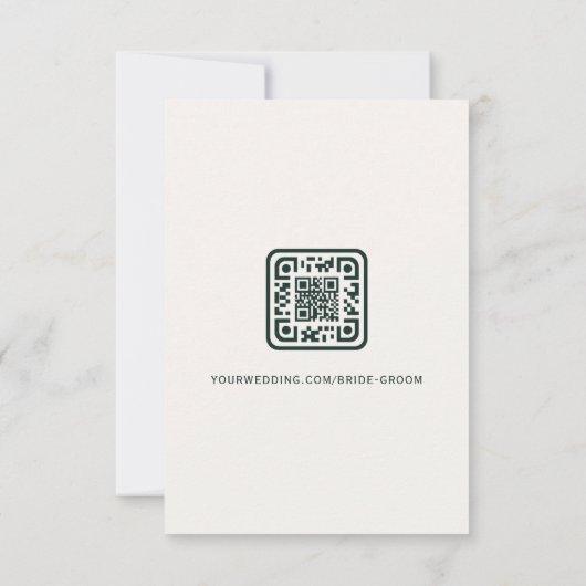 フローラ庭園の結婚式情報QRコード格納装置カード 招待状 (裏面)