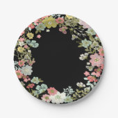 フローラ庭園の結婚式紙プレート ペーパープレート (正面)