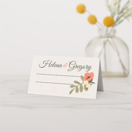 フローラ庭園の結婚式 プレイスカード (正面)