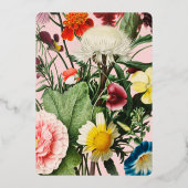 フローラ庭園の結婚式 箔招待状 (裏面)