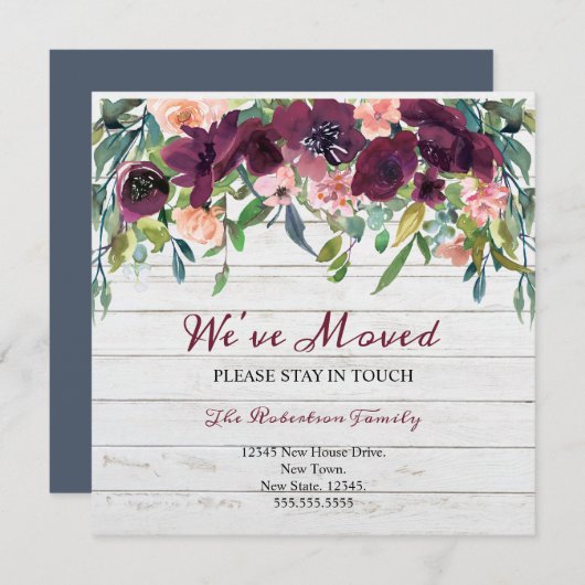 フローラ引っ越しました |新しいアドレスのお知らせ (正面/裏面)