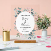 フローラ引っ越し祝いパーティーパーティーエントランスウェルカム アクリルサイン (ウェディング)