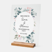 フローラ引っ越し祝いパーティーパーティーエントランスウェルカム アクリルサイン (傾斜)