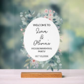 フローラ引っ越し祝いパーティーパーティーエントランスウェルカム アクリルサイン (ニュートラル)