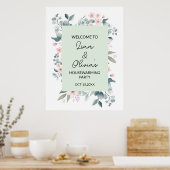 フローラ引っ越し祝いパーティーパーティーエントランスウェルカム ポスター (キッチン)