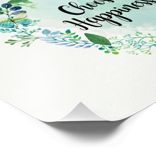 フローラ引用文プリント、感動的引用文水彩 フォトプリント            (角)