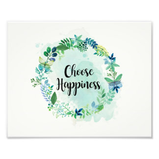 フローラ引用文プリント、感動的引用文水彩 フォトプリント           