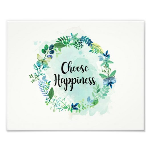 フローラ引用文プリント、感動的引用文水彩 フォトプリント            (正面)