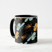 フローラ形状のシームレスなパターン マグカップ (正面左)