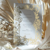 フローラ彫刻金箔結婚式招待状 箔招待状
