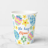 フローラ彼は復活祭のマグカップを上げた 紙コップ (裏面)