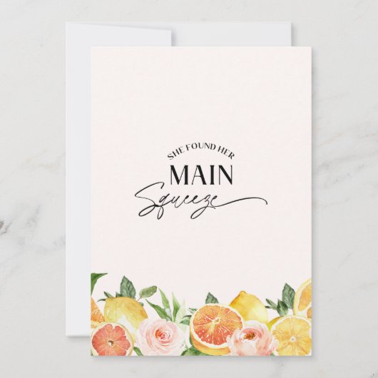 フローラ彼女は彼女の主な絞りブライダルシャワーを見つけた 招待状 (裏面)
