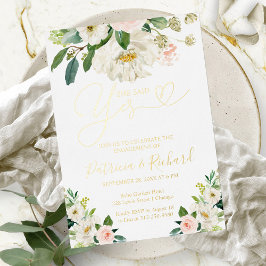 フローラ彼女はYes婚約パーティ 箔招待状