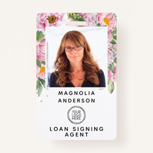 フローラ従業員フォトロゴバーコード名バッジ バッジ (正面)