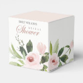 フローラ微妙なソフト赤面ピンクローズブライダルシャワー フェイバーボックス (裏面サイド)