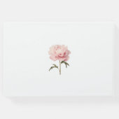 フローラ微妙な柔らかい赤面ピンクの牡丹の赤ちゃんシャワー ゲストブック (裏面)