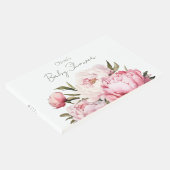 フローラ微妙な柔らかい赤面ピンクの牡丹の赤ちゃんシャワー ゲストブック (コーナー)