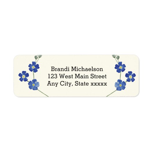 フローラ忘れブルーミーノット水彩フラワー ラベル (正面)