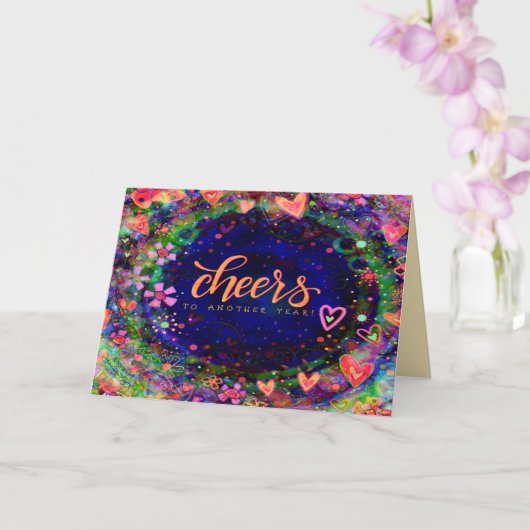 フローラ応援から別の年のかわいらしおもしろい カード (蘭)