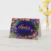 フローラ応援から別の年のかわいらしおもしろい カード (黄色い花)