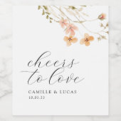 フローラ応援の結婚ワインラベルを愛する ワインラベル (シングルラベル)